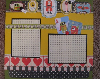 Monsters 12 x 12 Two Page Scrapbook Layout - You Choose the Title!