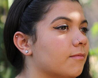 Fake Nose Rings - Faux Nose Ring - Clip on Nose Ring - hoop nose ring - slide on nose ring - nose ring hoop - delicate nose ring