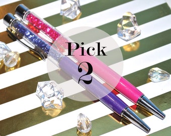 Sparkle Jewel Pen, TWO PENS, Crystal Pen Rhinestone Pen, Wedding Pen, Planner Pen, Crystal Planner Pen, Rhinestone Crystal Planner Pen,