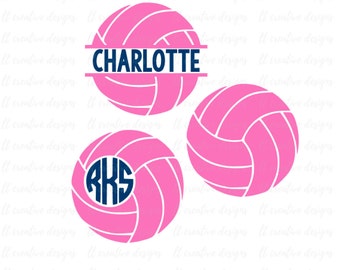 Volleyball SVG, Volleyball Frames SVG, Volleyball Monogram SVG, Volleyball Split Svg, Silhouette Cut Files, Cricut Svg