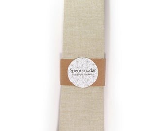 Khaki chambray necktie - Wedding Mens Tie Skinny Necktie - Laid-Back necktie