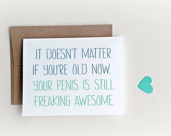 Penis Card, you're awesome card, Happy Birthday Card, Funny Birthday Card for Husband, boyfriend Birthday Card, Birthday for him