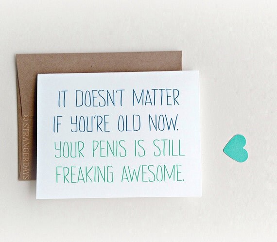 Penis Card you're awesome card Happy Birthday Card