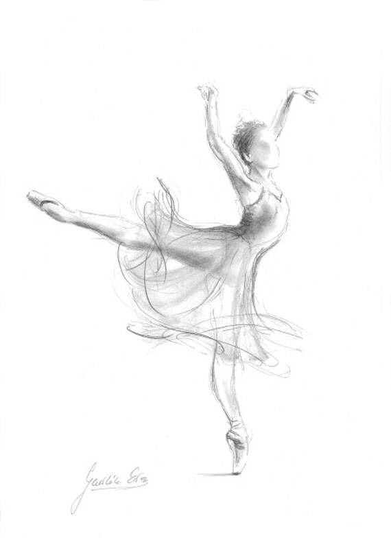 Ballerina-Print Ballerina Skizze drucken Zeichnung Bild