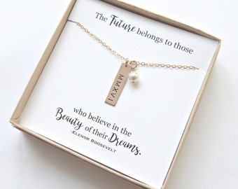 Graduation Gift, High School Graduation, Personalized Graduation Gift, Gold Bar necklace, 2017, Silver Bar Necklace
