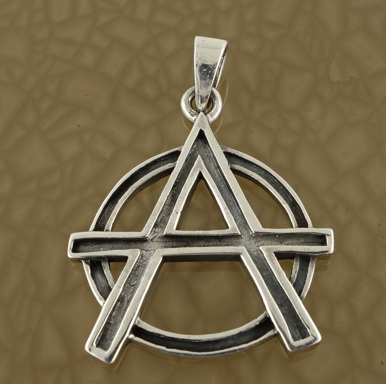 Sterling Silver Anarchy Pendant Anarchism Free Shipping