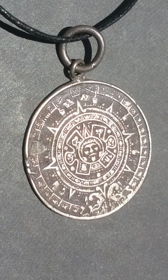 925 Sterling Silver AZTEC Calendar 2012 Medallion Coin Pendant