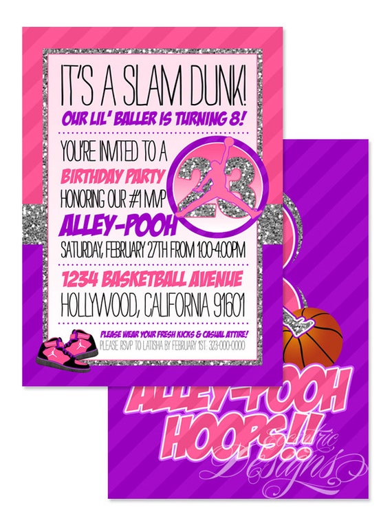 Air Jordan Birthday Party Invitation You Print Jumpman