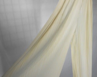 Vintage Cream Palazzo Accordion Pleated Wide Leg Valencia Evening Wear Pants