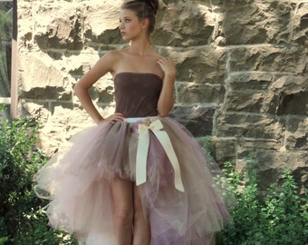 Adult tutu high low tutu skirt wedding bridal tutu prom tutu skirt senior portraits trending now tutu with train rustic wedding fashion tutu