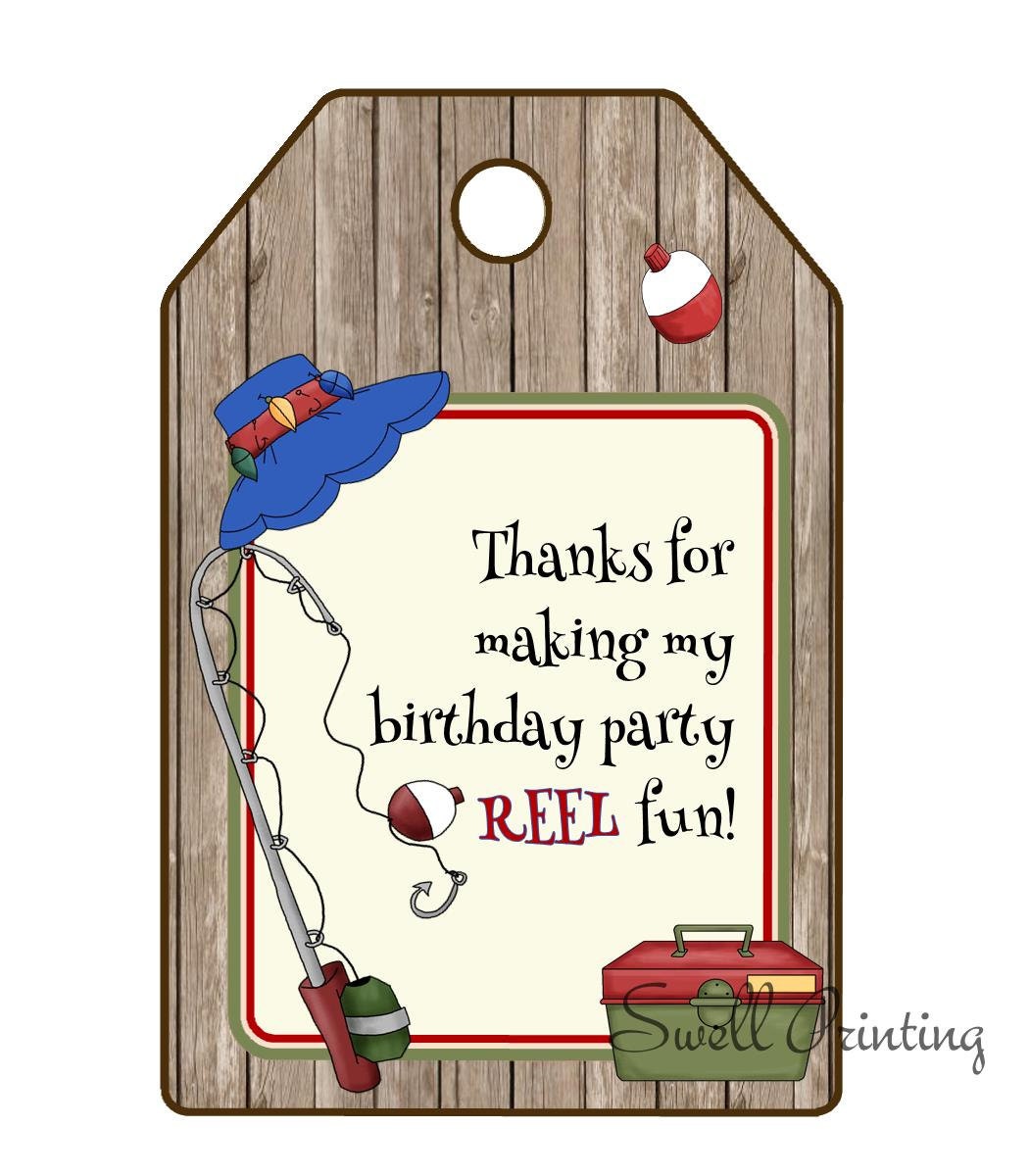 INSTANT DOWNLOAD Printable Fishing party favor tags Digital