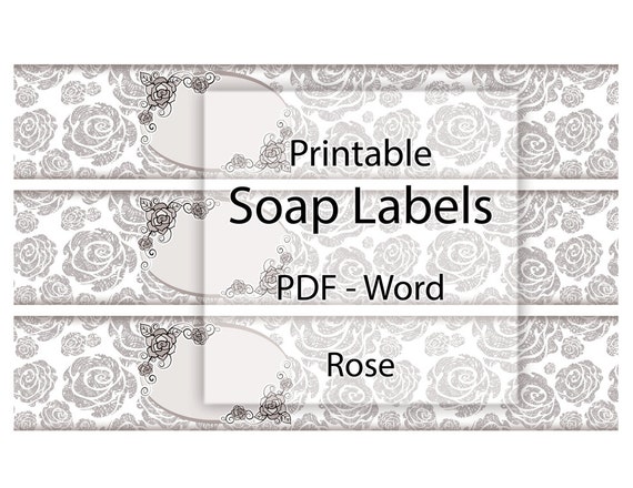 soap labels printable rose editable label blank band grayscale