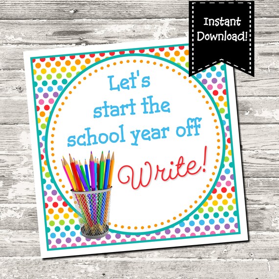 Items similar to INSTANT DOWNLOAD Let's Start The School Year Off Write ...