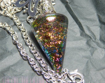 Wicked "Poison" water pendulum necklace; witchy moonchild kawaii soft grunge pastel goth water globe