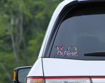 Chi Omega decal, Chi-O car window sticker, Sorority auto decor decal, Multiple sizes available, Indoor / Outdoor 3 year rated vinyl (1261)