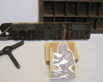 Letterpress Printing Block "Pointing Skeleton, Gran Calaveras" Day of Dead, Letterpress blocks, Printer's Block, Letterpress, Printing Press