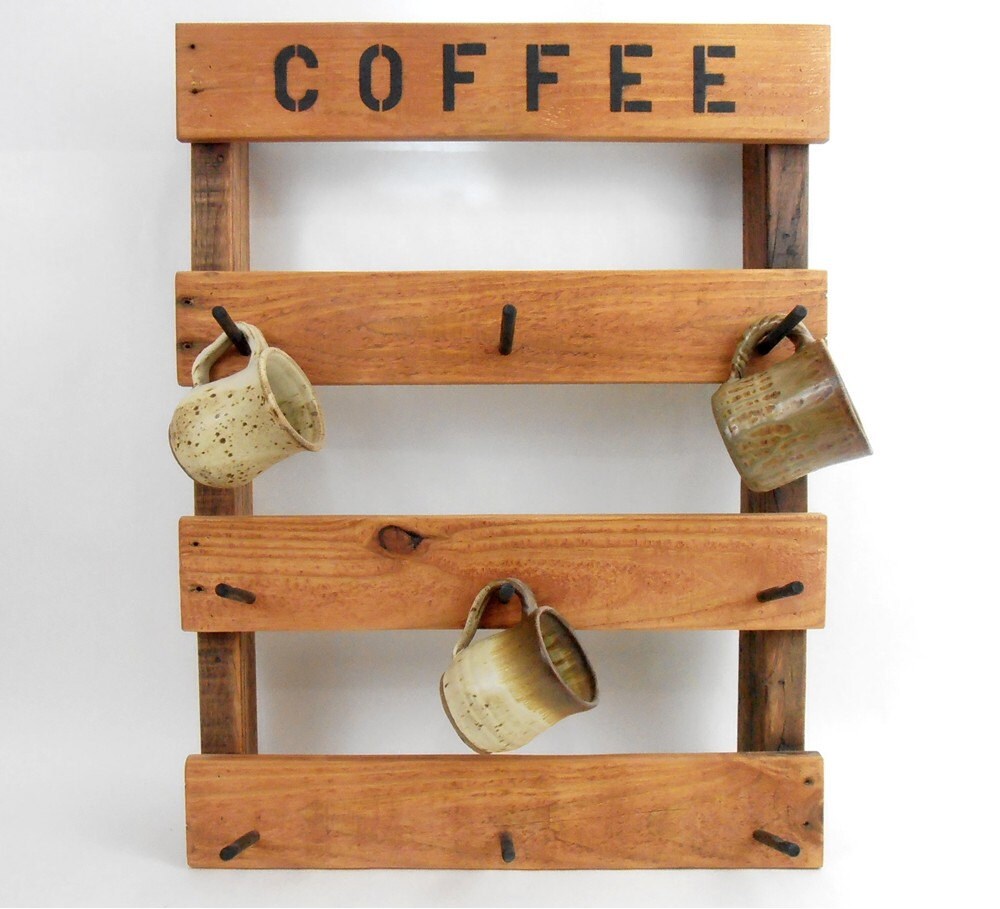 coffee mug rack rustic coffee mug rack pallet wood mug by