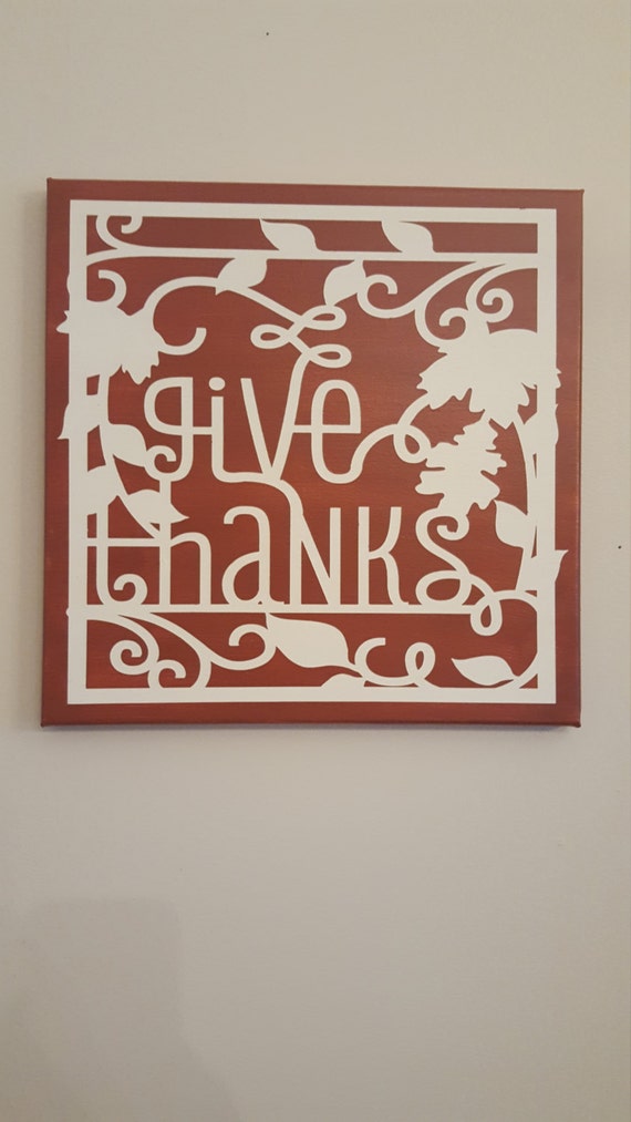 Give Thanks wall decor by BluGriffinDesigns on Etsy