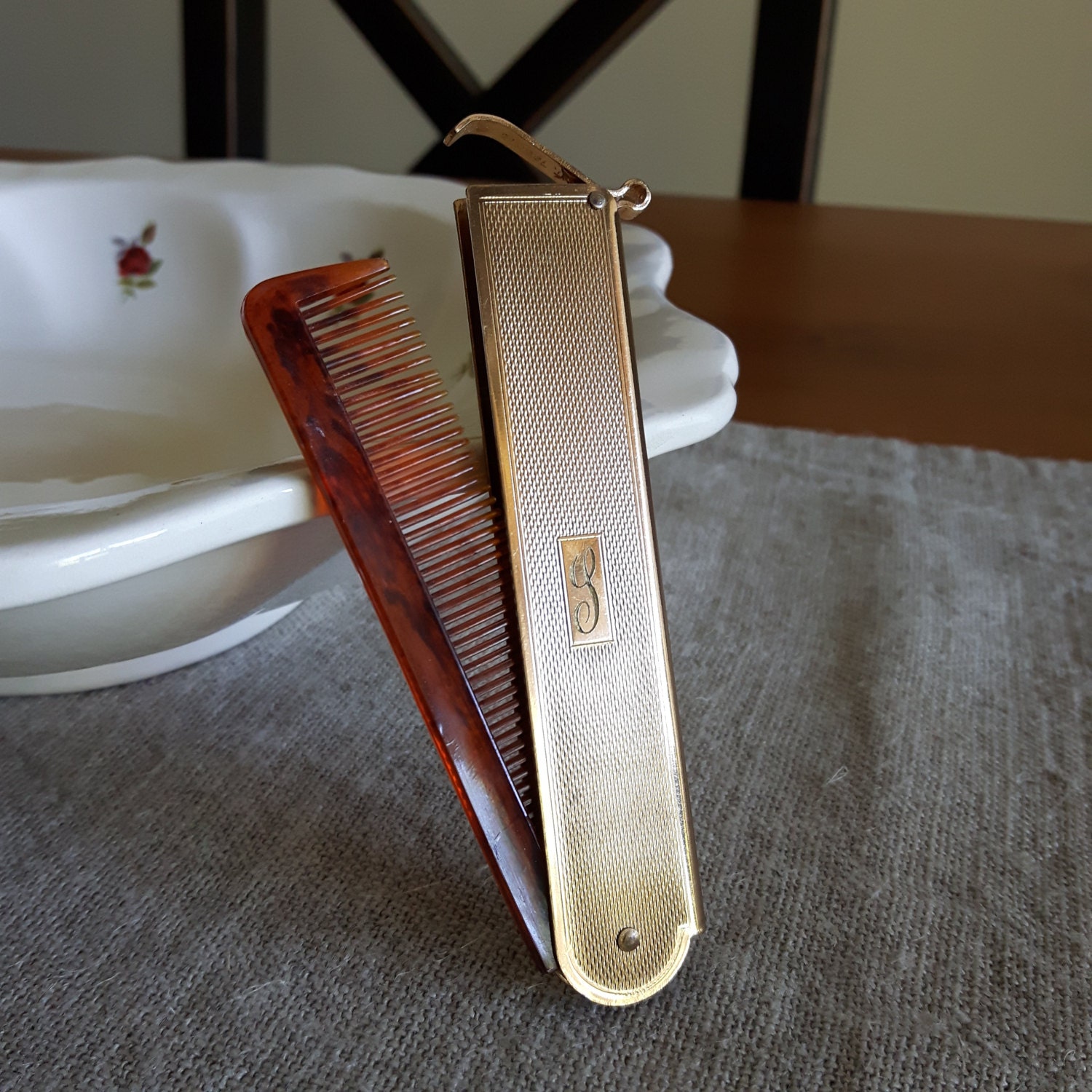 RESERVED FOR ALEXIS Vintage folding purse comb by Stratton