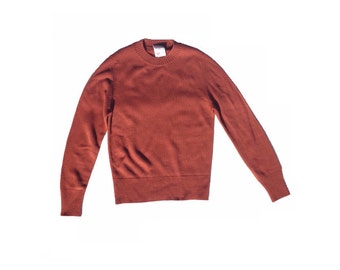 70s Burnt Orange Jumper - Skinny Style - Small Fit - Vintage Sweater