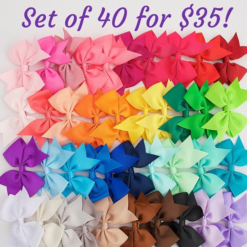 Girls bows 3.5 inch hair bows toddler christmas gift Cheap