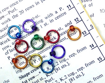 Snag free stitch markers for knitting - knitting markers, RAINBOW refill, snag free markers, knitting tools, knitting accessories, Rebecca's