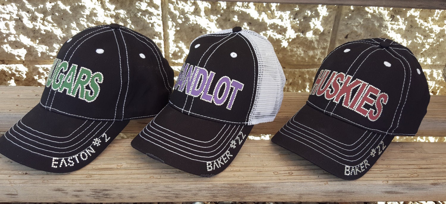 Football Mom Bling Hats Trucker hat style with and without