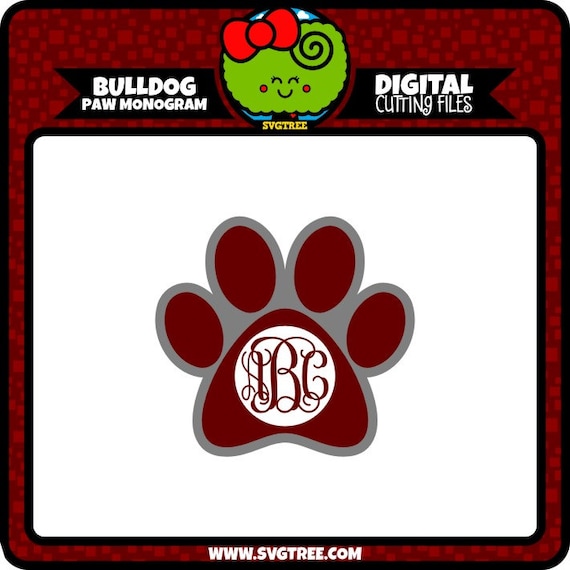 Download Paw Print SVG Bulldog SVG Monogram Dog Monogram svg by SVGTREE