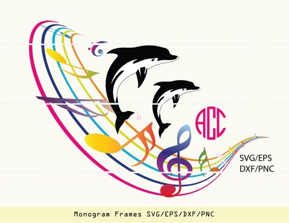 Download INSTANT DOWNLOAD monogram frames dolphin vectors by ...