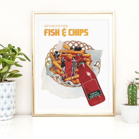 Food Print Fish and Chips poster