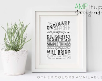 David A Bednar Quote - LDS Printable - LDS Decor -Do Simple Things Quote - LDS Quote - Relief Society Printable - Extraordinary Results