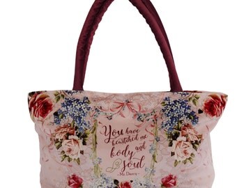 Pride and Prejudice Handbag, Gift for Mom, Jane Austen Literary Gift, Mr. Darcy Literary Bag, Bookish Gifts, Unique Gifts, Gifts for Writers