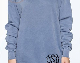 Personalized Comfort Colors Sweatshirt; Monogrammed Sweatshirt; 1566 Comfort Colors Over-sized Sweatshirt