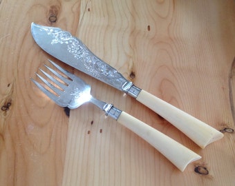 Fork and Knife Fish Set with Bone Handle