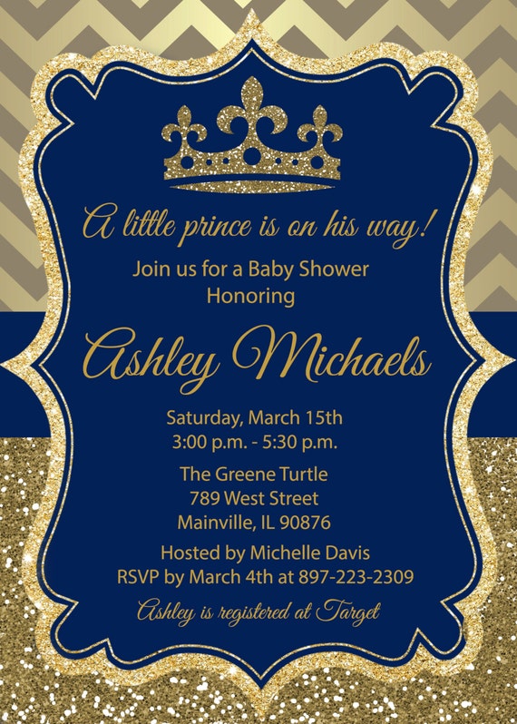 Royal Blue Baby Shower Invitations 2