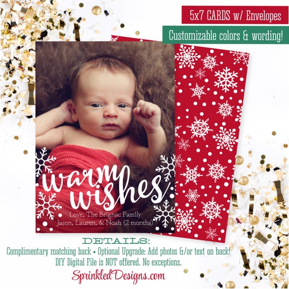 Personalized Photo Christmas Cards Printed Holiday Photo