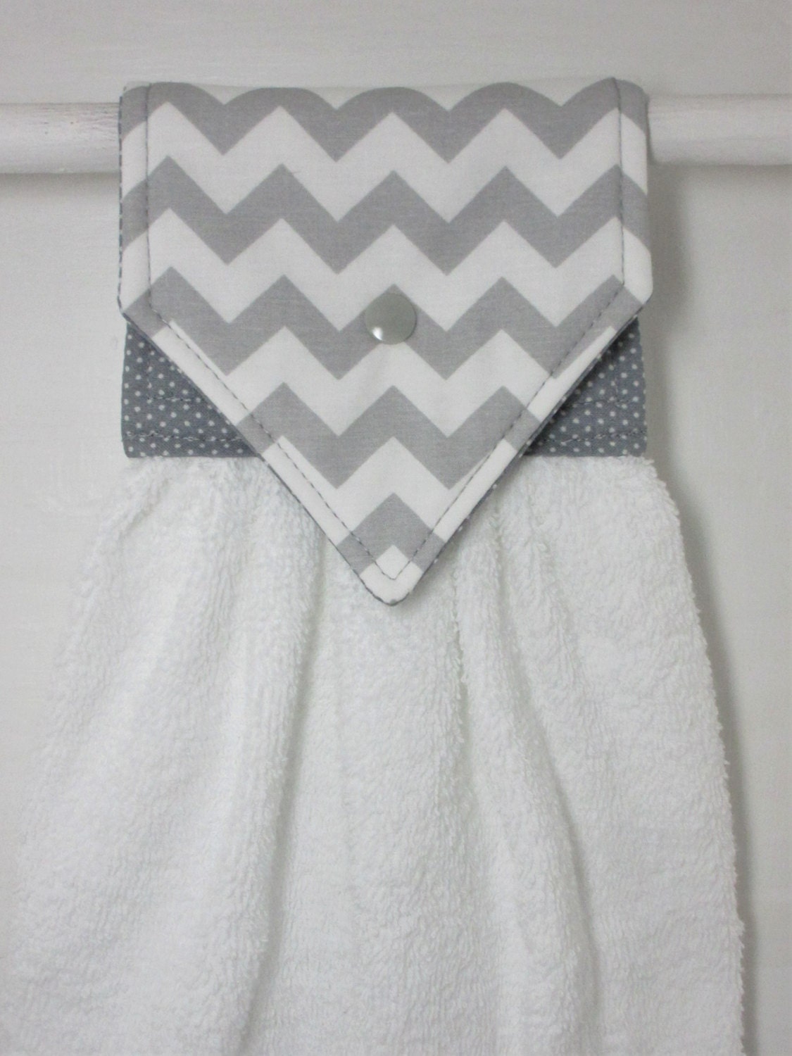 Gray Chevron Hanging Hand Towel Grey Chevron Hanging Towel