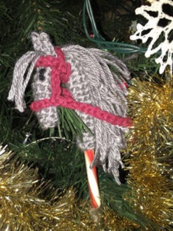 Items similar to Hobby Horse Candy Cane Cover Gray with Gray Mane