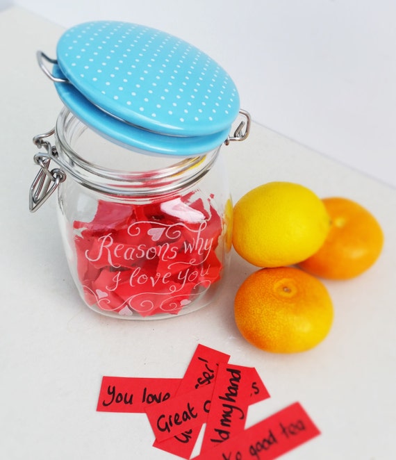Personalised Glass Cookie Jar Romantic Love Note Jar Custom