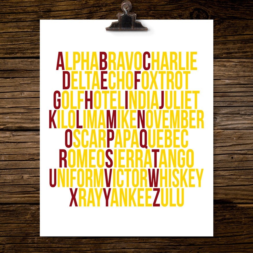 Marine Military Alphabet Print Marine Corps Gift by AddisonandLake