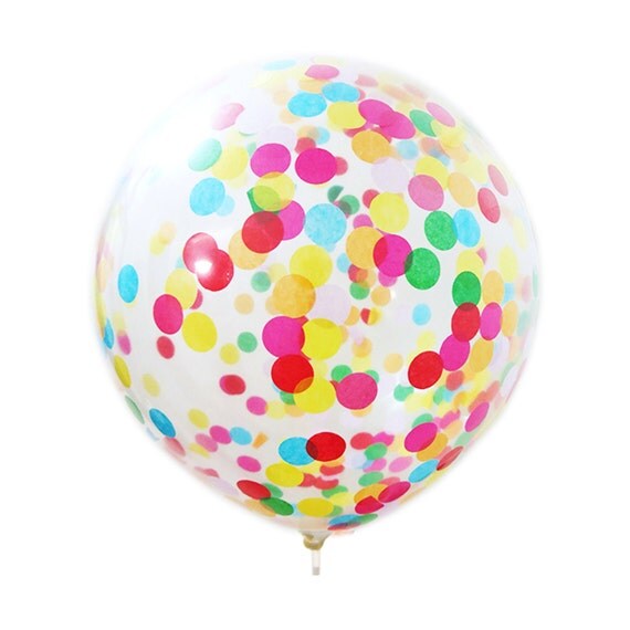 ConfettiFilled Balloons 17 inch Rainbow