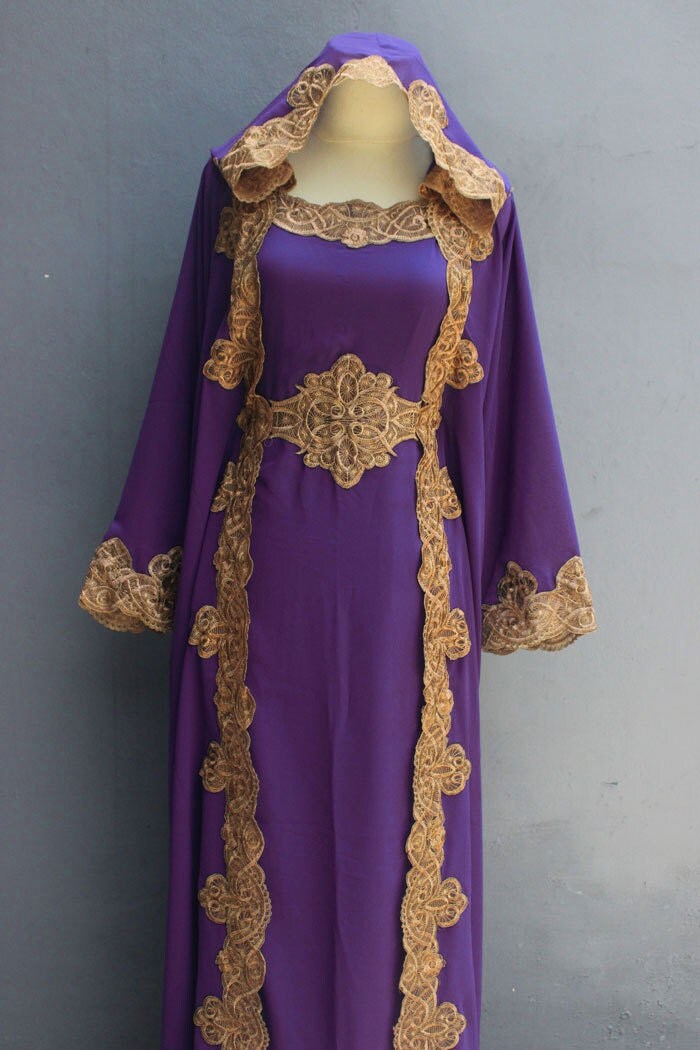  Elegant Purple Womens Caftan Purple Dress Dubai Gold