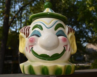 Cookie Jar, Clown Cookie Jar, Sierra Vista Ceramic, Kitchen Ware, Mid-Century Kitchen, Man Cave, Playroom, Kitchen Decor, Collectibles,