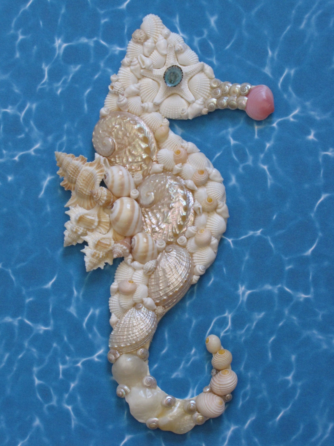 Seahorse Wall Decor Seahorse Shell Art Beach Decor Coastal