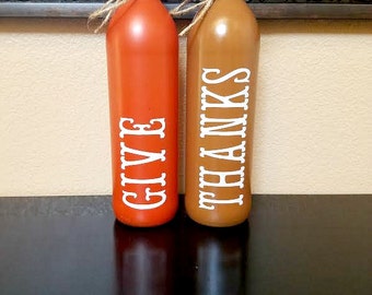 Fall Wine Bottles - Fall Decor - Autumn Decor - Fall Wine Decor - Thanksgiving Decor - Wine Bottle Decor - Autumn Wine Bottles
