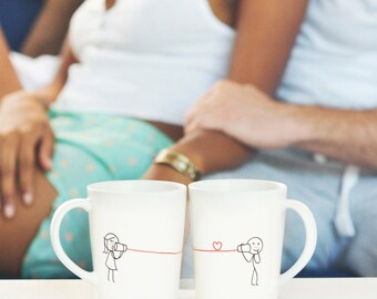 His and Hers Mugs, Boyfriend Gift, Husband Gift, Fiance Gift, Valentines Gift For Him,Couples Gift Set,Say I Love You Too Couple Coffee Mugs
