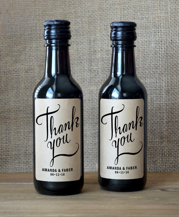 Thank You Wine Labels Wedding Wine Bottle Label Wedding