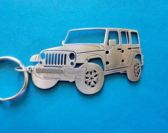 Wrangler Jeep Keychain, Personalized Keychain, Car Keychain, Keychain for WRANGLER Jeep, Custom Keychain, Stainless Steel Keyring