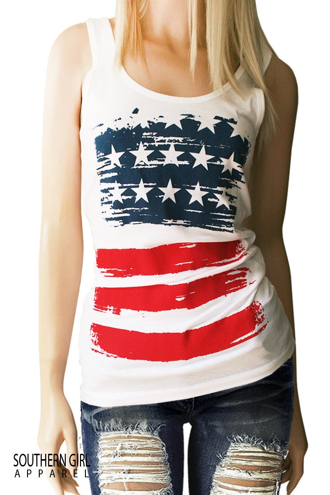 SALE American Flag Tank Top. American Flag Shirt. American