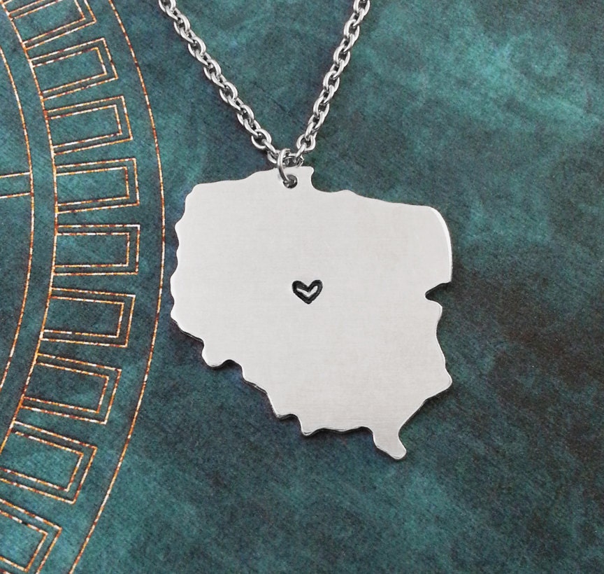 Poland Necklace Poland Jewelry Poland Pendant Charm Country